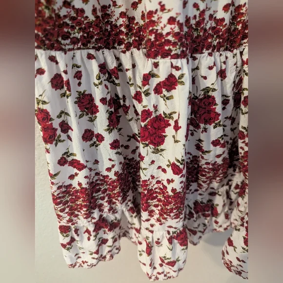 BRANDY MELVILLE Gaby Red Roses Sun Dress One Size - Picture 9 of 9
